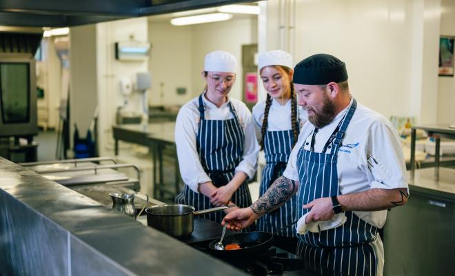 Exeter College_chefs in kitchen
