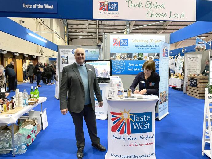 John & Caroline from Taste of the West at a Food and Drink Trade Show in the South West