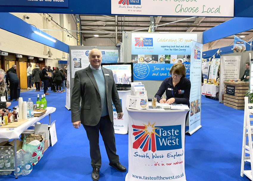 John & Caroline from Taste of the West at a Food and Drink Trade Show in the South West