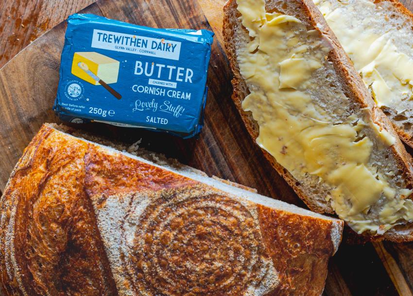 Trewithen Dairy_butter and loaf of bread